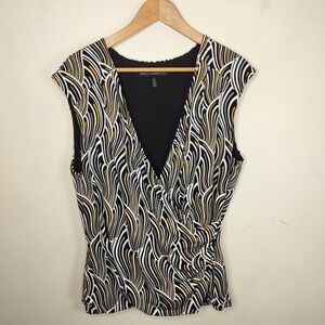 White House Black Market Faux Wrap Top Sleeveless Surplice